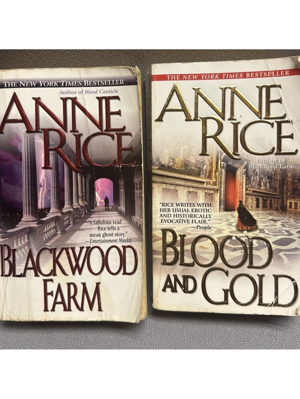 Anne Rice Lot Of 2 Paperback Blood & Gold Blackwood Farm The Vampire Chronicles